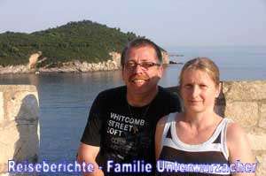 Rupert und Sonja auf der Stadtmauer von Dubrovnik